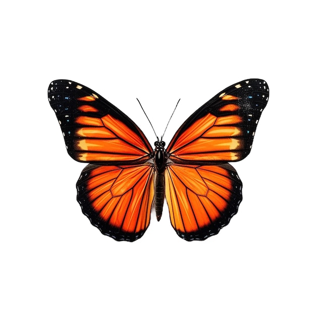 주황색 검은 나비 서