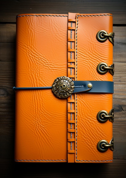 a orange and black case with a strap that says " vintage " on it.