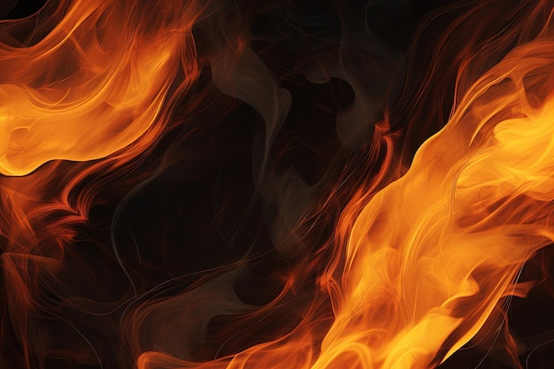 orange and black flames on black background fire vibrant color extreme heat