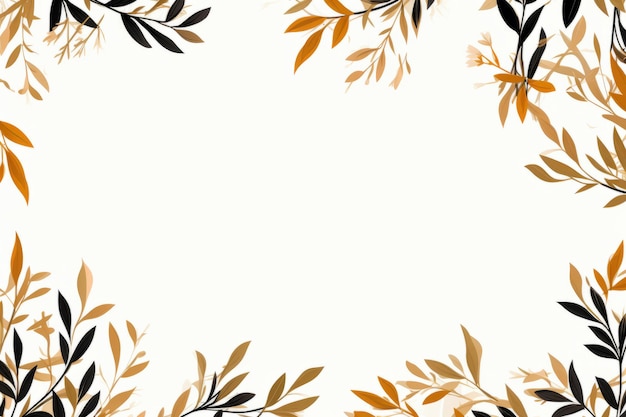Photo an orange and black floral frame on a white background