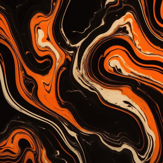 Photo orange and black marble stone background