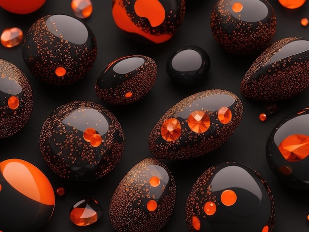 Orange and black stones background