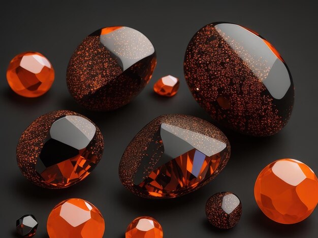 Orange and black stones background