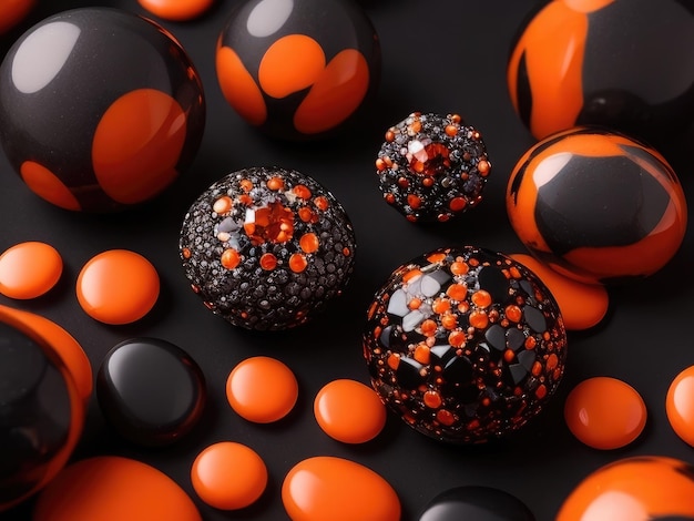 Orange and black stones background