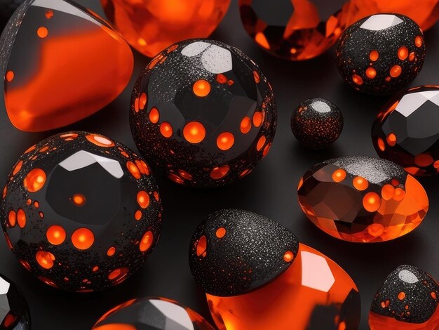 Orange and black stones background