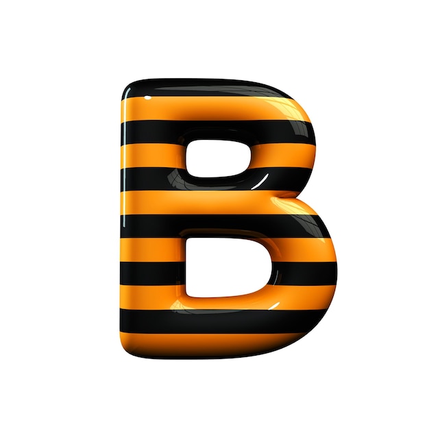 Orange and black striped hallowen letter B