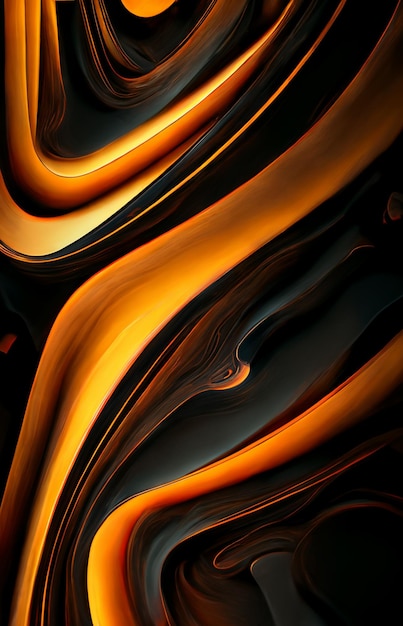 Orange and black wallpaper with a swirl pattern.