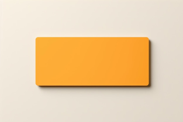 Orange blank plastic card isolated on white background