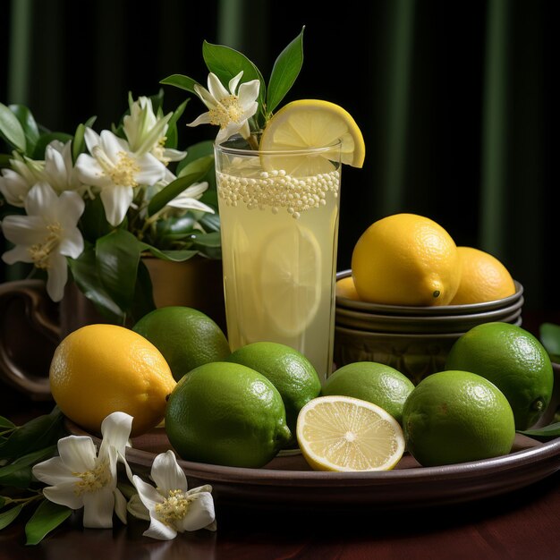 Photo orange blossom water lemonade refreshing and aromatic lemonade flavored citrusy