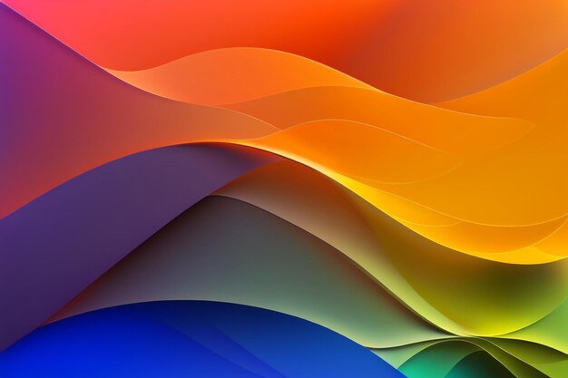 Photo orange and blue abstract background with a colorful wave