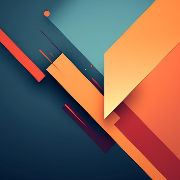 an orange and blue abstract image of a geometric shapes.