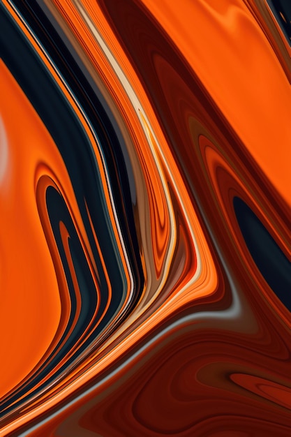 Orange and blue background with a swirly pattern.