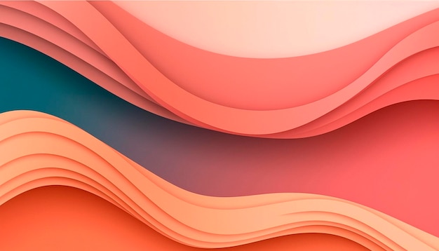 An orange and blue background with a wavy design.