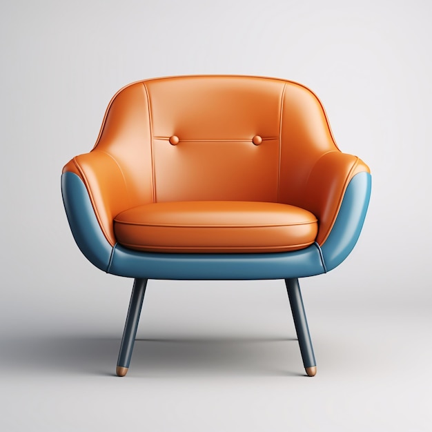 a orange and blue chair