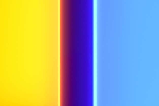 Оранжевый синий неоновый светящийся фон 3D иллюстрация Яркий красочный неоновый фон