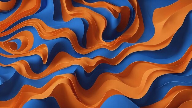 Orange blue paper layer abstract background