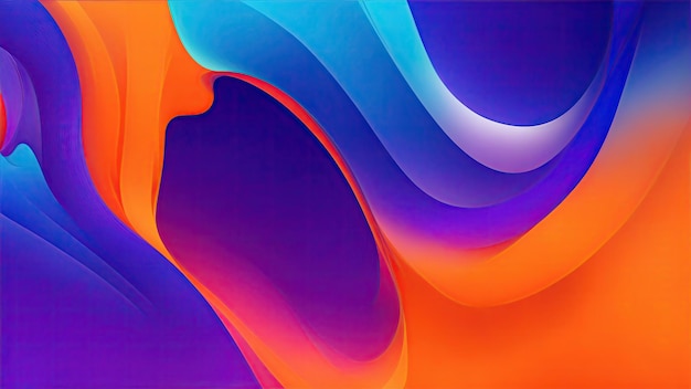 Orange blue purple color flow abstract background