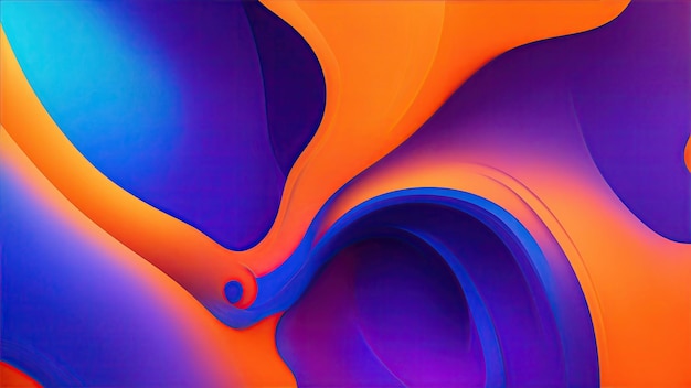 Orange blue purple color flow abstract background