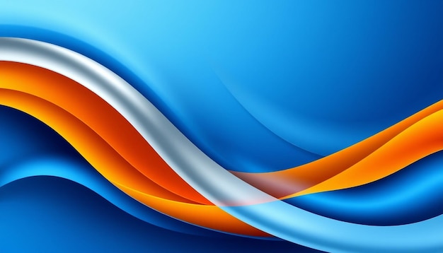 orange blue silver 3d wave background