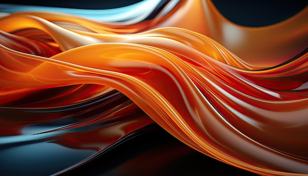 Photo orange and blue waves abstract background blue and amber futuristic chromatic waves generative ai