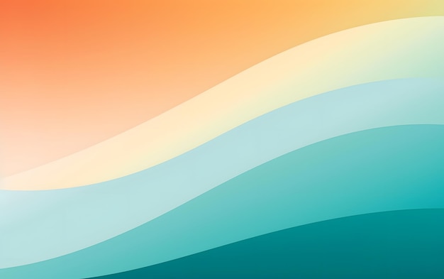 Photo orange and blue waves background with a gradient