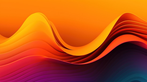 Orange and blue waves on a colorful background