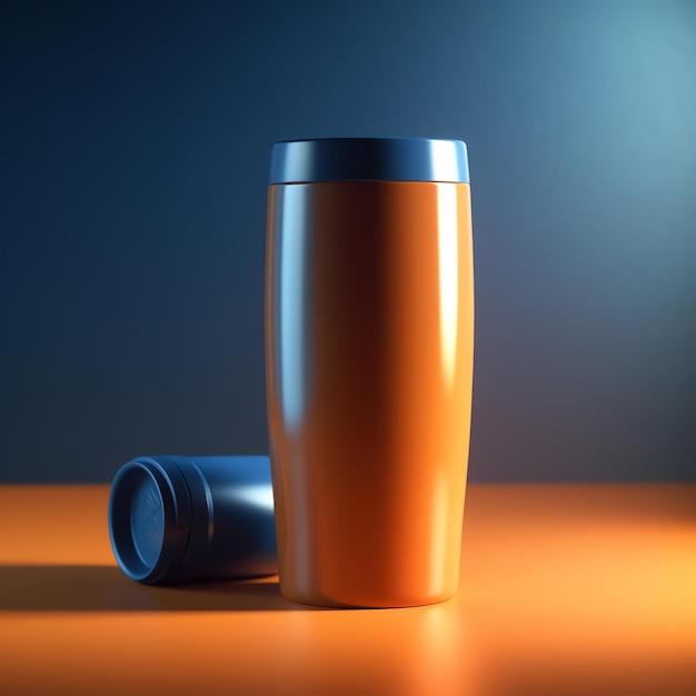 An orange bottle mockup