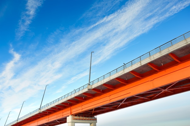 Orange bridge in the sky