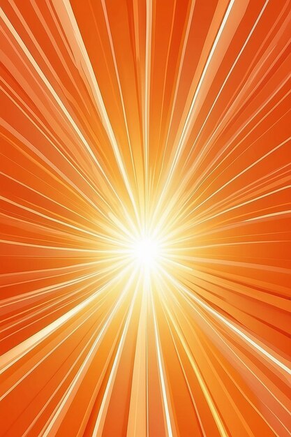 Orange bright glow background with light rays stock illustration