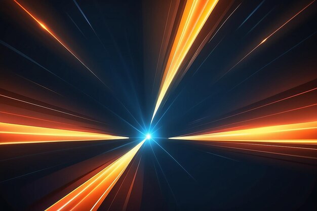 Orange bright glow background with light rays stock illustration