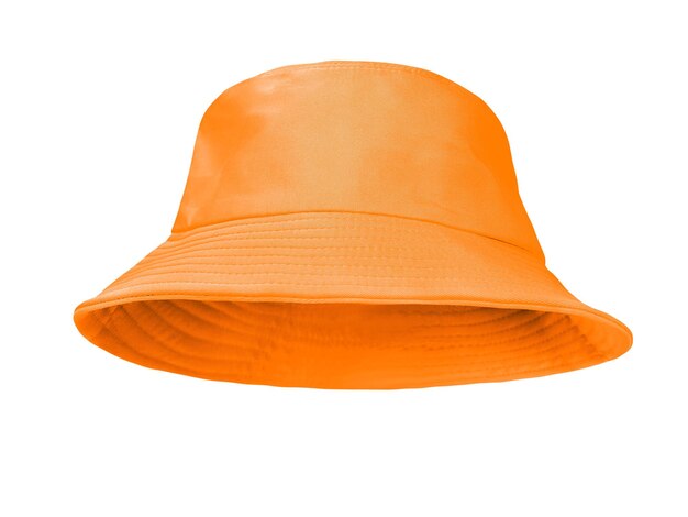 Photo orange bucket hat isolated on white background