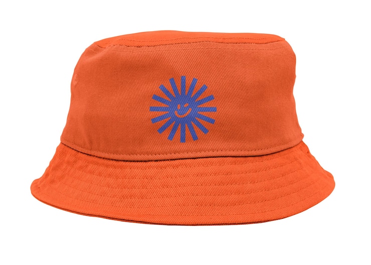 Photo orange bucket hat png sticker fashion transparent background