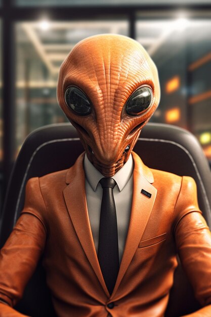 orange businessman alien Generative AI