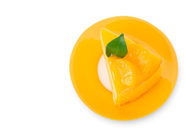 Orange cake isolated on white