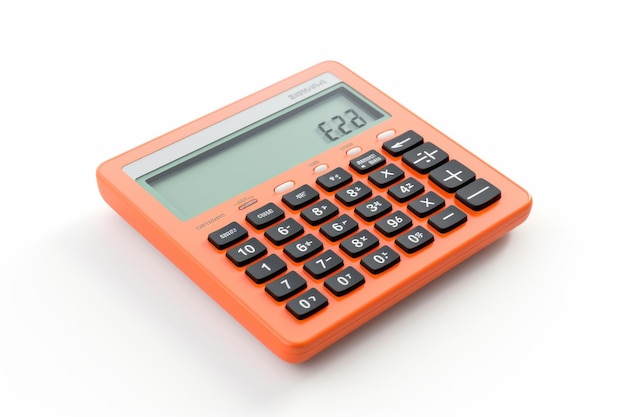 Photo orange calculator on white background on a white or clear surface png transparent background