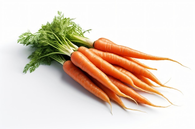 Оранжевая морковь на белом фоне