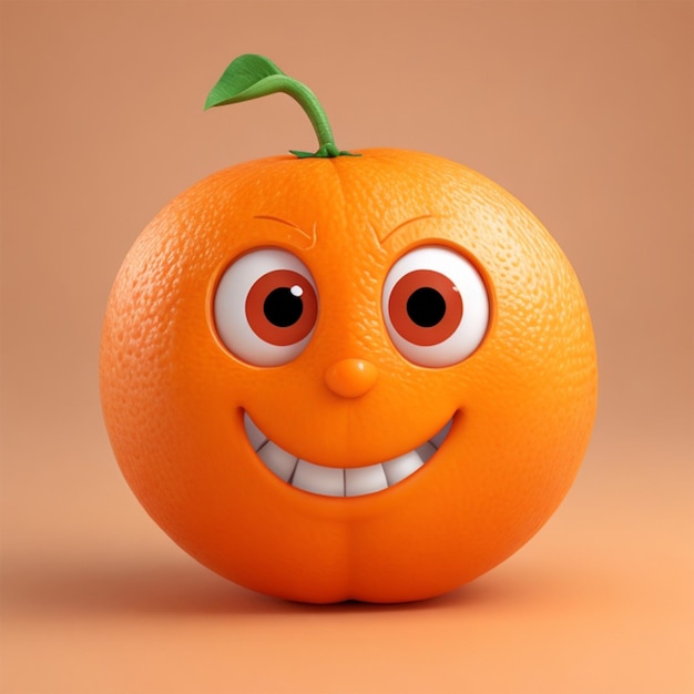 Photo orange cartoon mascot