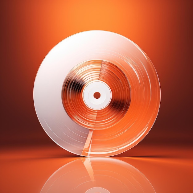 Orange CD on an orange background Compact disc Generative AI