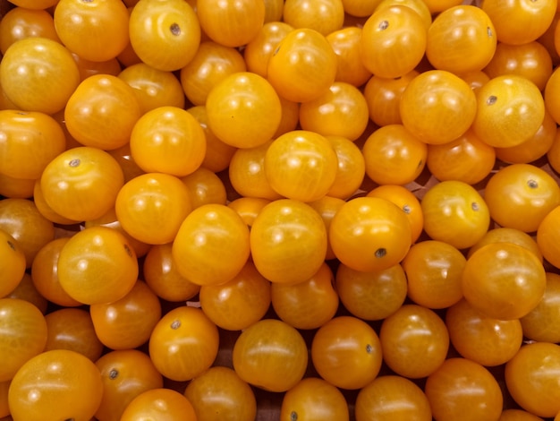 Orange cherry tomato close up