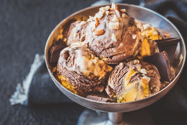 Orange and chocolate ice cream