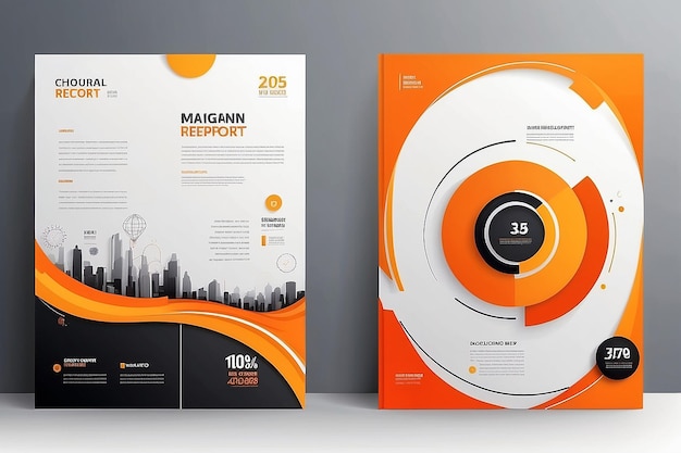 Orange Circle abstract cover modern cover book Brochure template design annual report