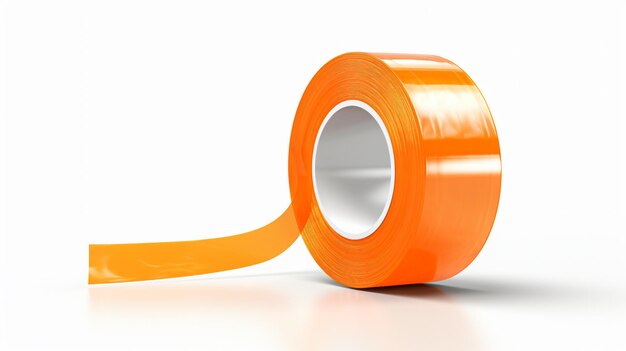 Photo orange clear tape single isolated on a white background