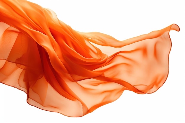 orange cloth floating on white background