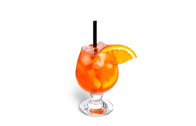 Orange cocktail isolated on a white background