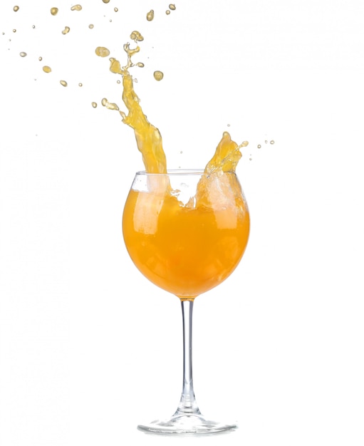 Orange cocktail with splashes. Vector illustration