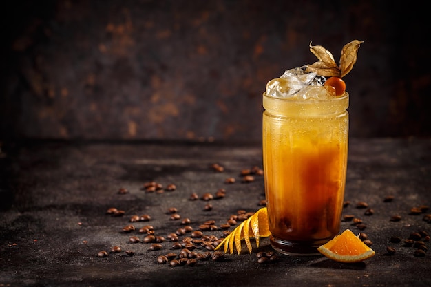 Orange and coffee cocktail