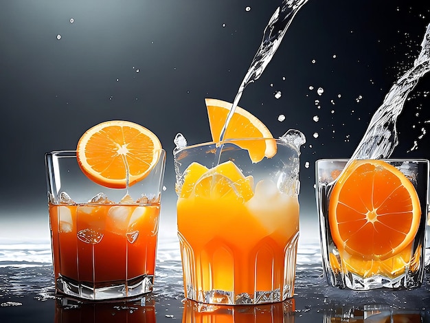 orange cold water ice splash ai