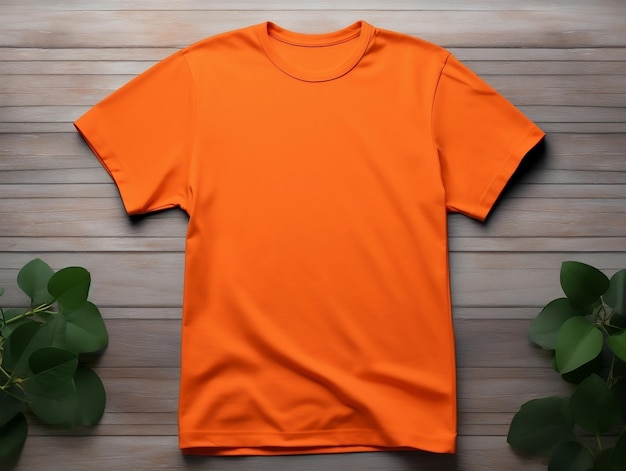 Photo orange color female tshirt mockup