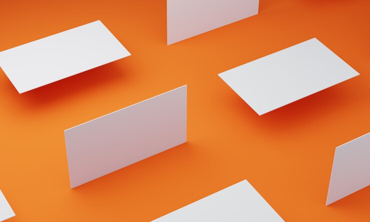 Orange color floor and  business card