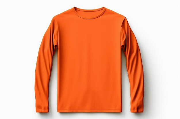 Orange Color Long Sleeve Top on a white background